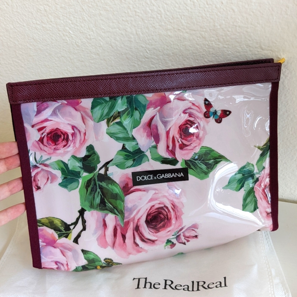 Dolce and Gabbana Rose PVC Clutch / Pouch / cosmetic bag